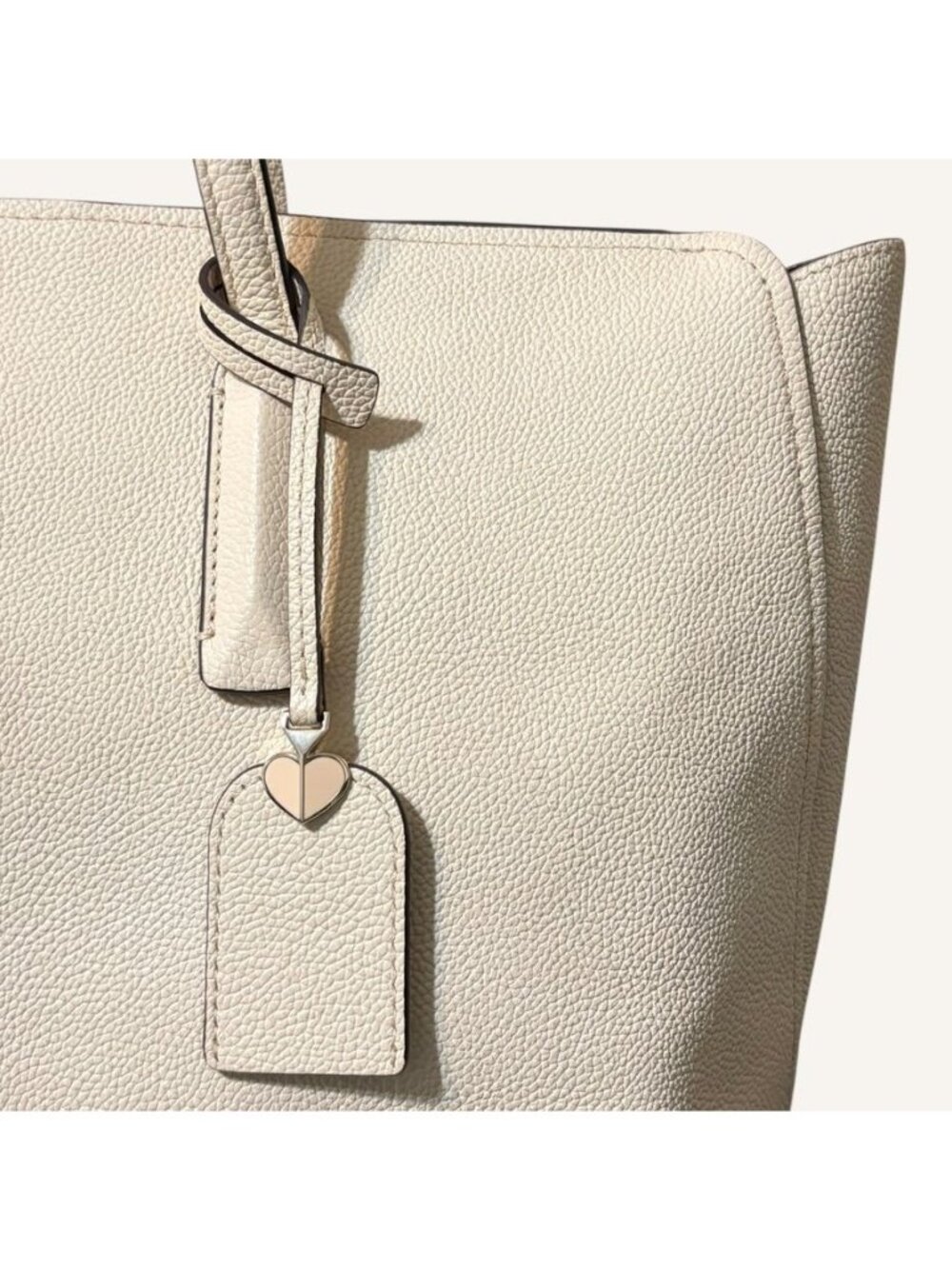 Kate Spade Large Margaux Leather Tote Cream Vanilla Classic Travel Work - Picture 5 of 13